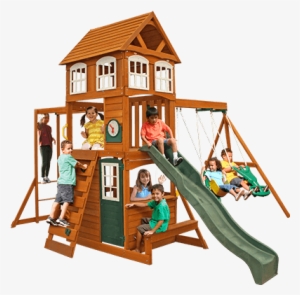 Cranbrook Cedar Swing Set By Cedar Summit - Cedar Summit Premium Play Sets Cranbrook Ready