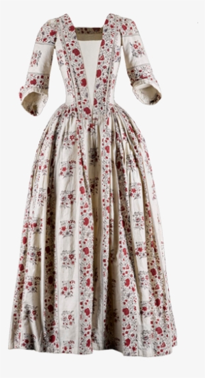 Cotton Fabric Indian Dress British 1740 - Woodblock Printing