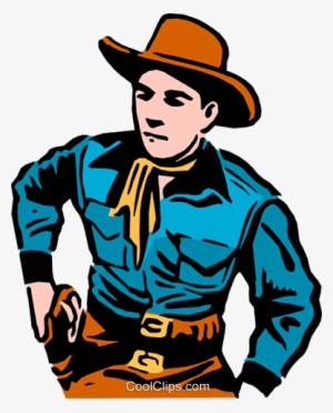 Cowboy Reaching For His Gun Royalty Free Vector Clip