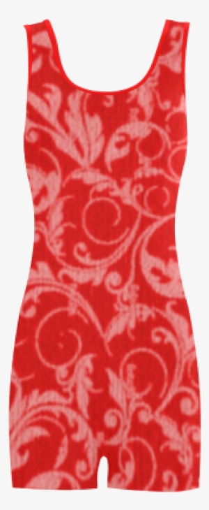 Vintage Swirls Coral Red Classic One Piece Swimwear