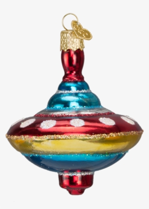 Old World Christmas Vintage Top Glass Ornament, Owc-old - Vintage Spinning Top Glass Ornament By Old World Christmas