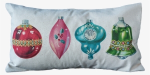 Vintage Ornament Lumbar - Art Print: Pop Ink - Csa Images' Red Christmas Ornaments,