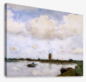 Mill At The Lake Sun Canvas Print - Mill At The Lake