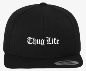 Thug Life Snapback Cap - Black Old English