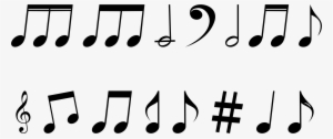 Flourish Music Notes Png Banner Library Stock - Musical Notes Silhouette