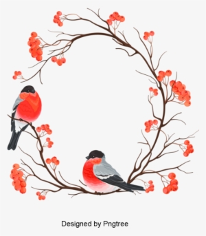 Beautiful Hand Paint Watercolor Floral Wreath, Flower, - Watercolor Birds Clip Arts