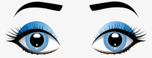 Blue Female Eyes With Eyebrows Png Clip Art - Clip Art Eyes