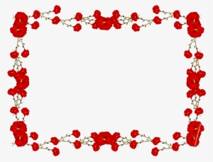 Flowers For Rose Flower Design Border - Red Flower Frame Png