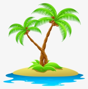 Palm Tree Clipart Beach Island - Island Clipart