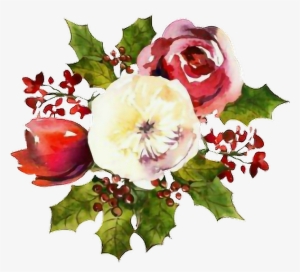 Christmas Flowers Watercolors Sticker - Christmas Flowers Watercolours Png