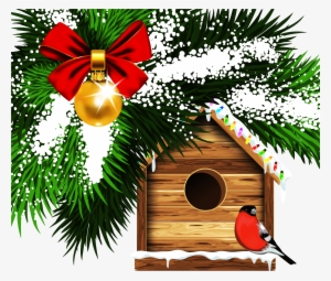 Transparent Bird House Png - Christmas Bird Clip Art