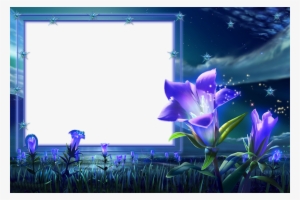 Allywit 5d Embroidery Paintings Rhinestone Pasted Diy - Blue Flowers Frames Png