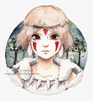 Princess Drawing Watercolor - Princess Mononoke