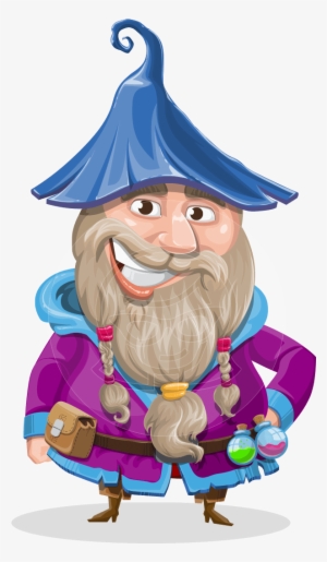 Gnome Drawing Beard - Wizard Cartoon Vector Png