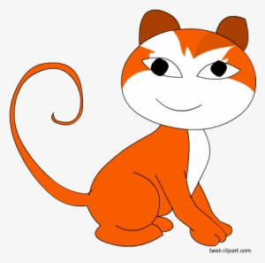 Orange And White Cat Free Clip Art - Clip Art