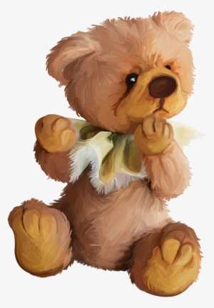 Fabric Paintingteddy Bearspapowood - Tube Png Ours Peluche