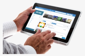 Hand Using Tablet Png Image - Kitchen Designing On Computer