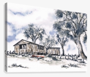 Rustic Bush Shack Canvas Print - Painting