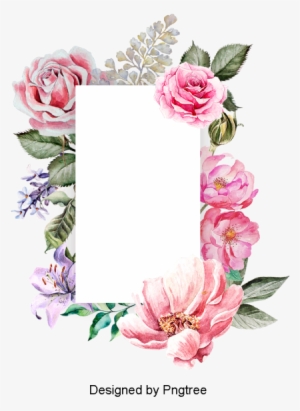 Beautiful Hand Paint Watercolor Floral Wreath Border, - Flower
