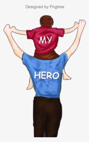Father's Day Father And His Child, Happy Father's Day, - Png Super Heroe Papa