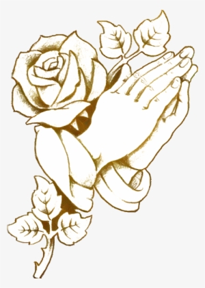 Report Abuse - Praying Hands With Rose