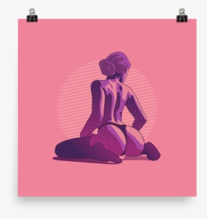 Printed Watercolour Hot Girl Poster Of Sexy Woman In - Sitting
