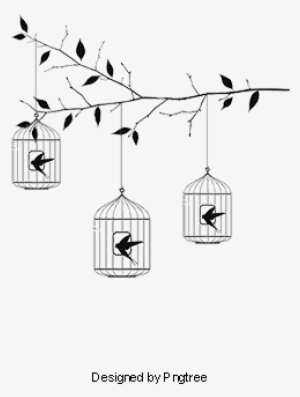 Floating Green Shoots And Birdcage Pattern, Green Vector, - Save The Date February 2019