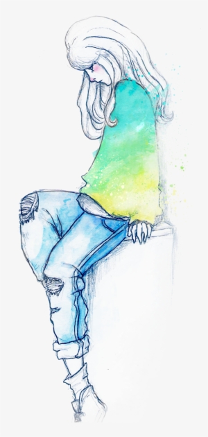 Watercolor Girl - Darkness