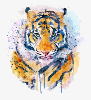 Bleed Area May Not Be Visible - Tiger Face Watercolor