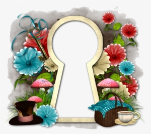 Alice Aliceinwonderland Key Door Watercolor Flower - Alice In Wonderland Photo Frame