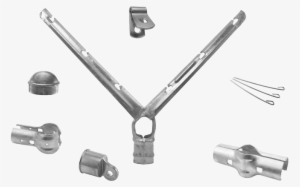 Fence Parts - 2 X 1 5/8 45 Barb Wire Arm 6-strand (fits 1 7/8 Od)