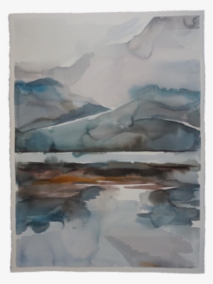 Abstract Landscape Foothills In Watercolor Painting - Watercolor Painting