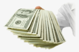 Man Holding Cash - Wads Of Dollar Bills