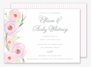 Pink Watercolor Roses Wedding Shower Invitation Baby - Bridal Shower