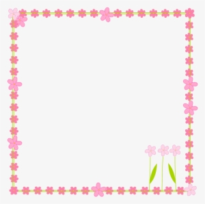 Pink Flower Border Clip Art - Simple Flower Border Clipart