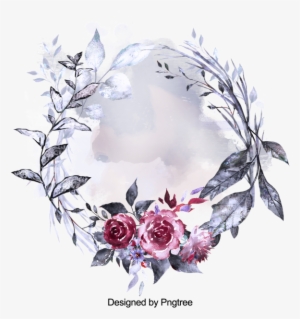 Beautiful Hand Paint Watercolor Frame, Flower, Flowers, - Butterfly Png