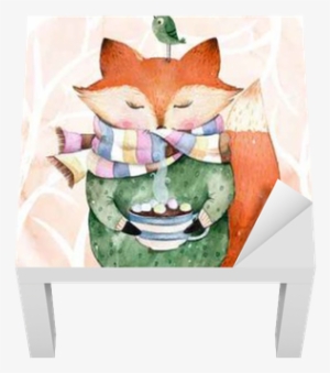 Fox And Bird In Watercolor - Winston Porter Belby Cute Fox And Bird Shower Curtain