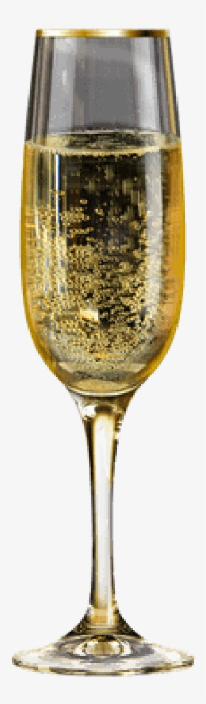 Glass Of Champagne Bubbles - Glass Of Wine Transparent Background