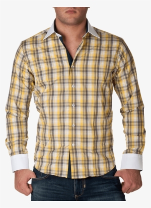 Free Png Check Full Dress Shirt Yellow Png Images Transparent - Shirt Png