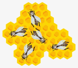Honey, Cartoon, Hive, Wax, Bees, Combs, Bee, Comb - Bees Clipart Honeycomb