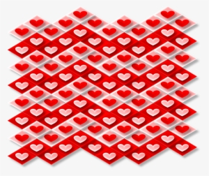 Valentines Day Love Hearts Pink Pattern Red 3d - Writing From The Heart: Blank Lined Journal - 6x9