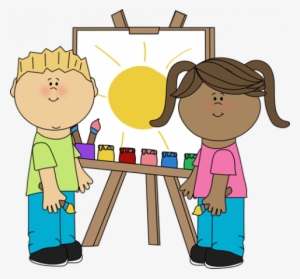 Kids Painting On Easel Clipart Art Class Clip Art - Art Kids Clipart