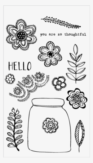 20120 Floral Lace Jar Set - Flora And Fauna Rubber Stamps