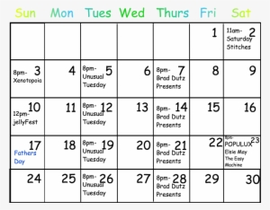 June 2018 Calendar - Number