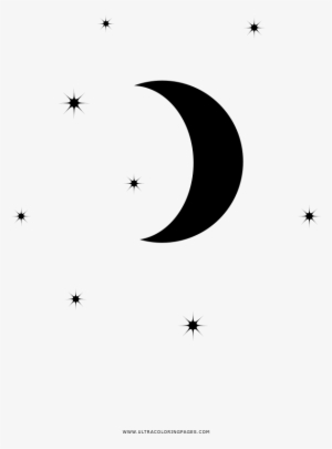Dibujo De Luna Y Estrellas Para Colorear - Circle