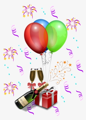 Champagne Clipart Confetti Balloon - Present Clip Art