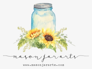 Drawn Mason Jar Sunflower Png - Transparent Background Sunflower In Mason Jar Clipart
