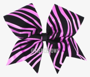 Metallic Zebra Bow - Breast Cancer