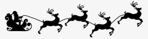Santa Sleigh Reindeer Png - Santa Sleigh Silhouette