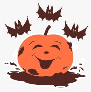 Pumpkin Logo With Bats